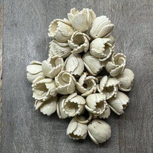 Vintage 40's/50's Brooch: Clustered & Hanging Plastic White Flower Buds